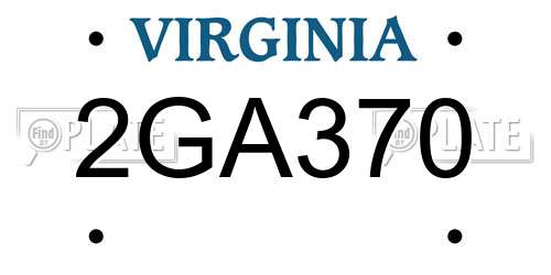 2GA370 Virginia License Plate