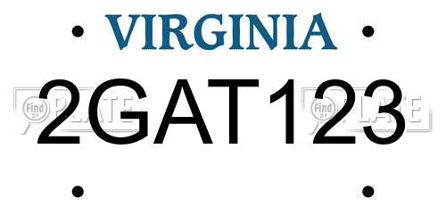 2GAT123 Virginia License Plate