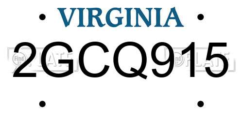 2GCQ915 Virginia License Plate