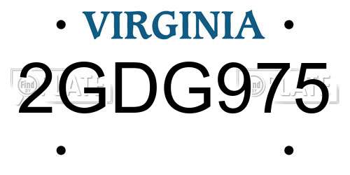 2GDG975 Virginia License Plate