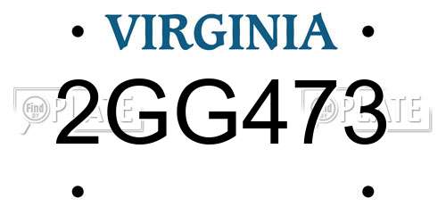 2GG473 Virginia License Plate