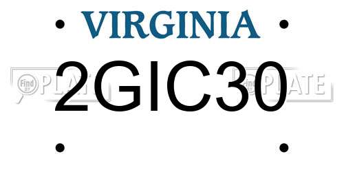 2GIC30 Virginia License Plate