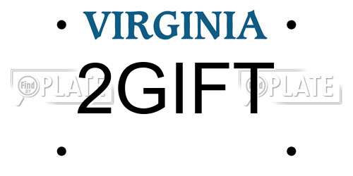 2GIFT Virginia License Plate
