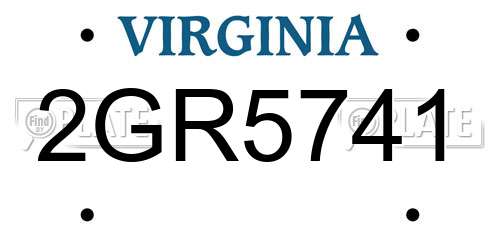 2GR5741 Virginia License Plate