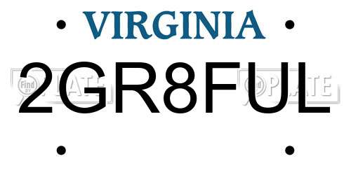 2GR8FUL Virginia License Plate