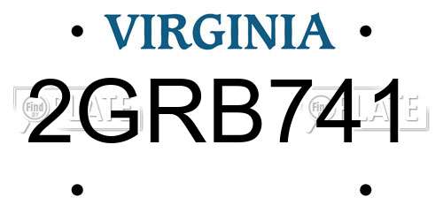 2GRB741 Virginia License Plate
