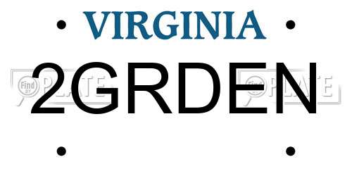 2GRDEN Virginia License Plate