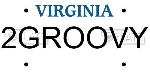 2GROOVY Virginia License Plate