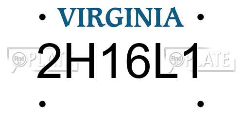 2H16L1 Virginia License Plate