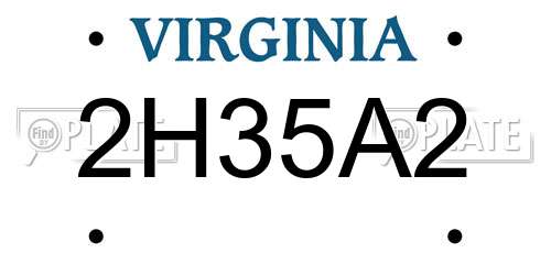 2H35A2 Virginia License Plate