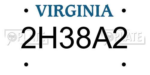 2H38A2 Virginia License Plate