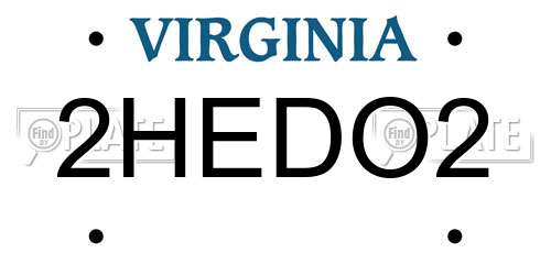 2HEDO2 Virginia License Plate