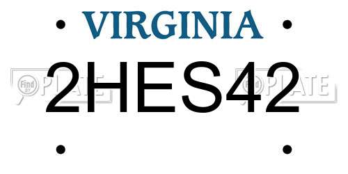 2HES42 Virginia License Plate