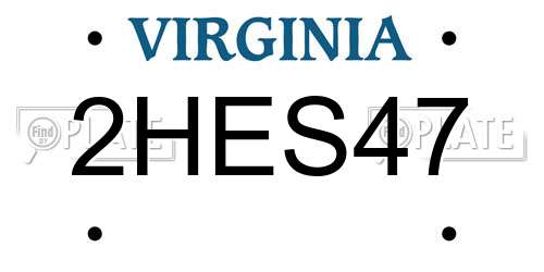 2HES47 Virginia License Plate