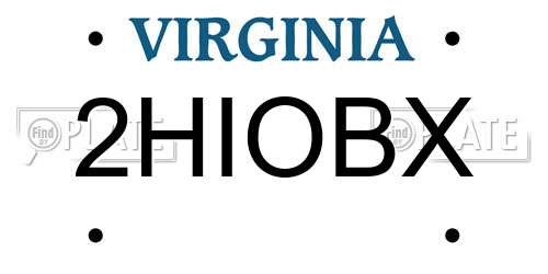 2HIOBX Virginia License Plate