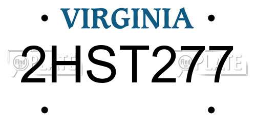 2HST277 Virginia License Plate