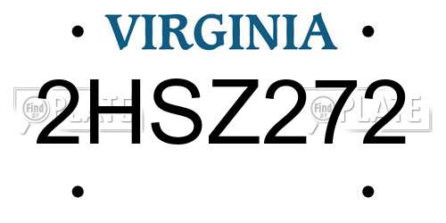 2HSZ272 Virginia License Plate
