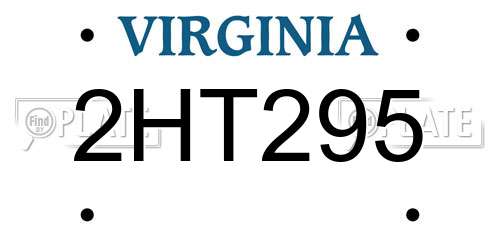 2HT295 Virginia License Plate