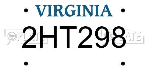 2HT298 Virginia License Plate