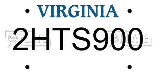 2HTS900 Virginia License Plate