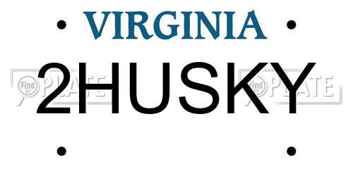 2HUSKY Virginia License Plate