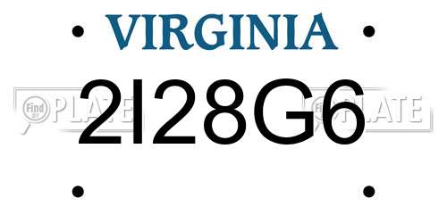 2I28G6 Virginia License Plate