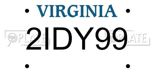 2IDY99 Virginia License Plate