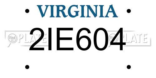2IE604 Virginia License Plate