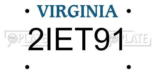 2IET91 Virginia License Plate