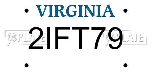 2IFT79 Virginia License Plate