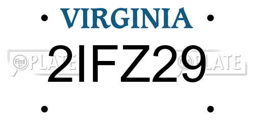 2IFZ29 Virginia License Plate