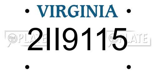 2II9115 Virginia License Plate