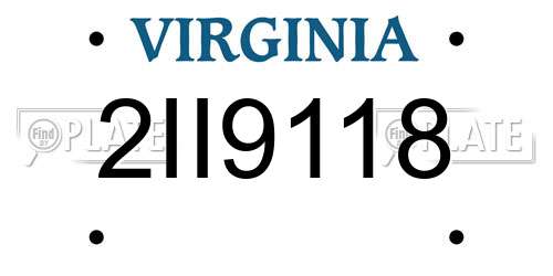 2II9118 Virginia License Plate