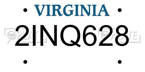 2INQ628 Virginia License Plate