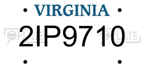 2IP9710 Virginia License Plate
