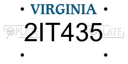2IT435 Virginia License Plate