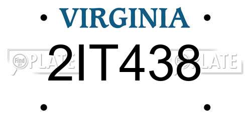 2IT438 Virginia License Plate