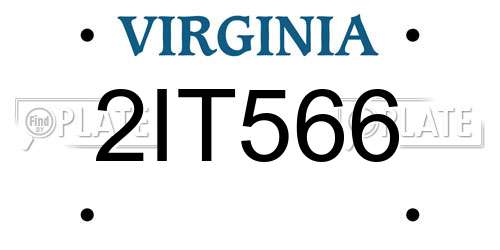 2IT566 Virginia License Plate