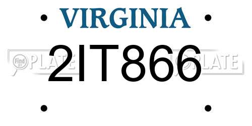 2IT866 Virginia License Plate