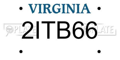 2ITB66 Virginia License Plate
