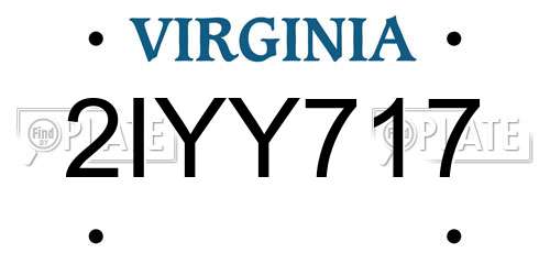 2IYY717 Virginia License Plate
