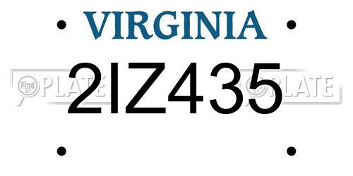 2IZ435 Virginia License Plate