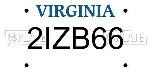 2IZB66 Virginia License Plate