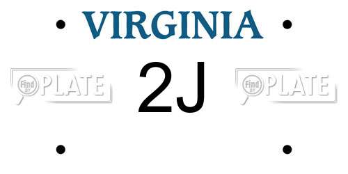 2J Virginia License Plate