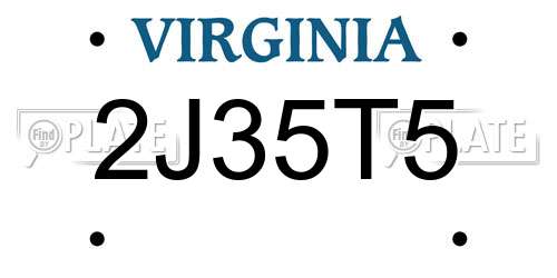 2J35T5 Virginia License Plate