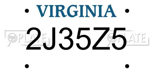2J35Z5 Virginia License Plate
