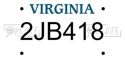 2JB418 Virginia License Plate