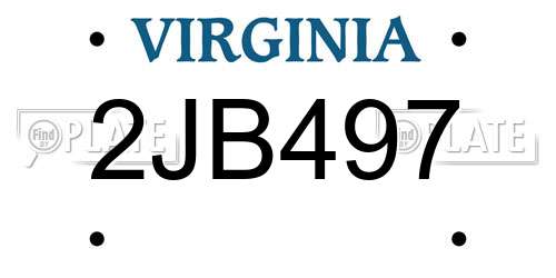 2JB497 Virginia License Plate