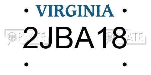 2JBA18 Virginia License Plate