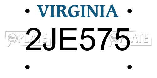 2JE575 Virginia License Plate